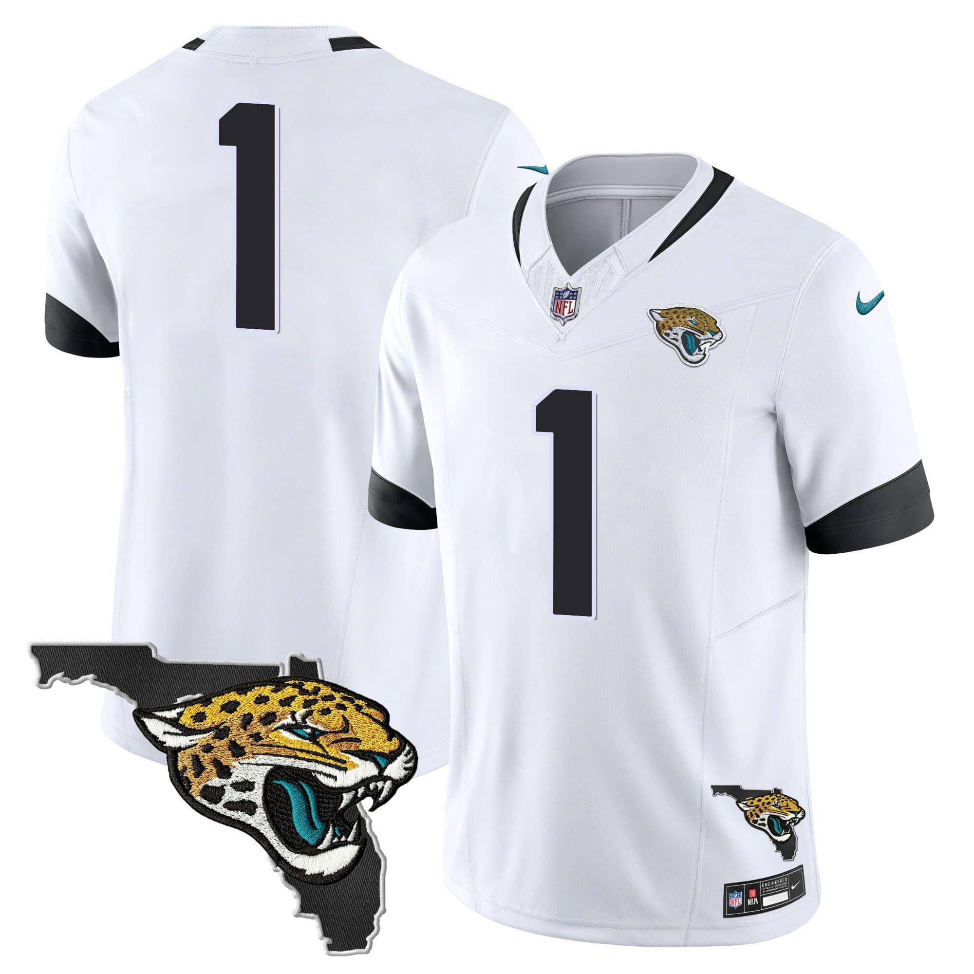 Men Jacksonville Jaguars #1 Etienne jr White 2024 Nike Florida Patch Vapor NFL Jersey style 1->indianapolis colts->NFL Jersey